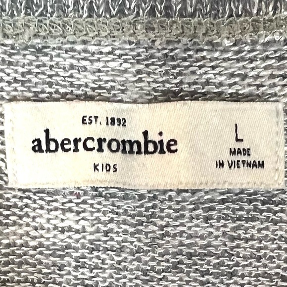 Abercrombie & Fitch Kids size L heather grey w silver stitch long sleeve sweater - Picture 11 of 13